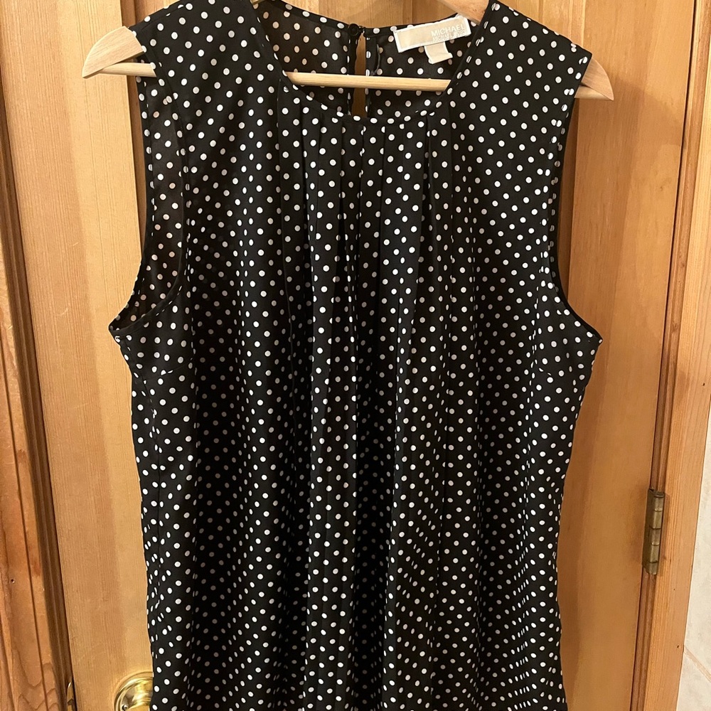 MICHAEL Michael Kors Black and White Polka Dot Blouse